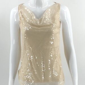 New With Tags Talbots Cream Sequin Asymmetrical Tank Top